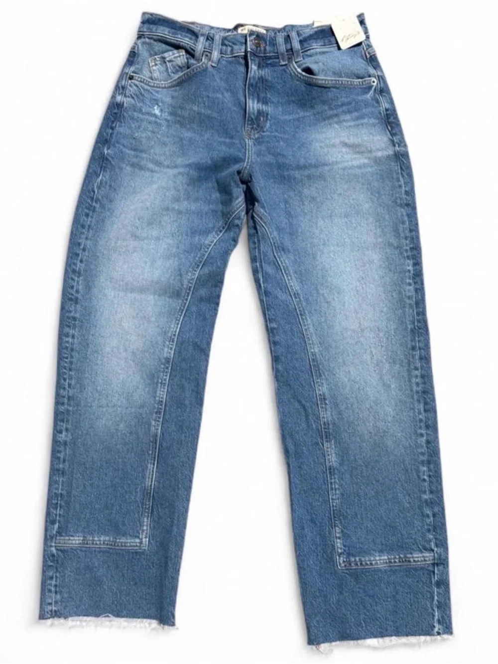 We the Free Curvy Risk Taker Straight Leg Jeans NWT Size 28 Light Wash